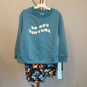 🎈Art Class Fleece Pajama Set Long Sleeve Sweater Fleece Drawstring Shorts